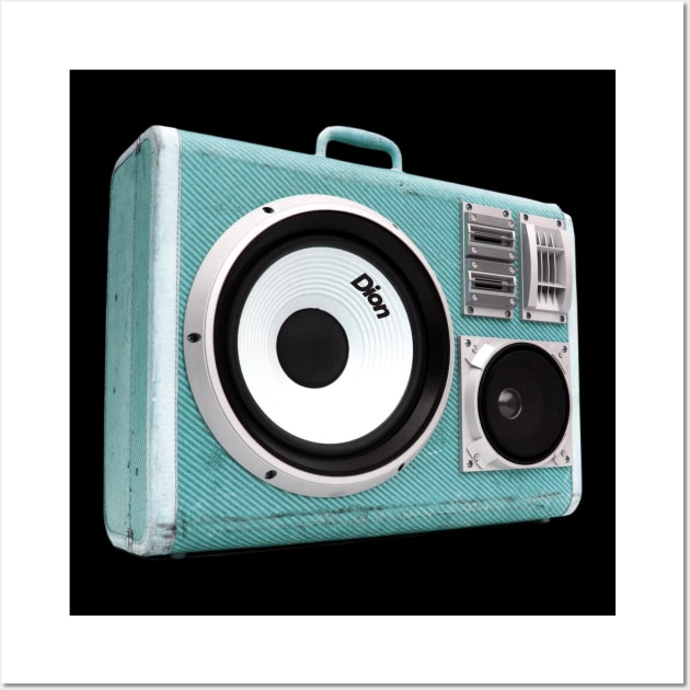 a radio 60s with sticker Dion Wall Art by theStickMan_Official